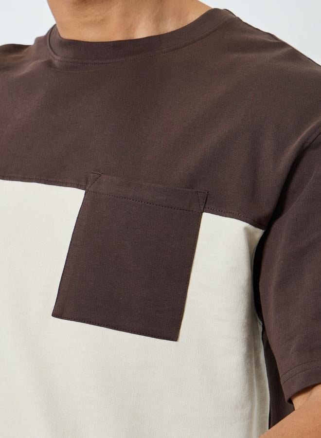 ستايلي طقم منسق من شورت وتيشيرت واسع بنمط كتل الالوان - Image 2